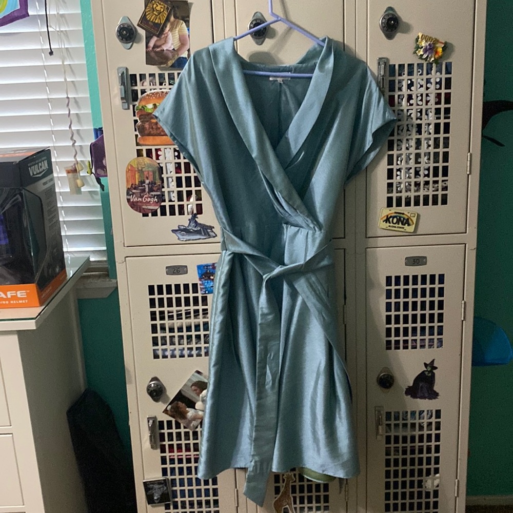 Blue metallic dress